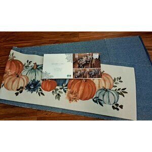 New Shabby Chic Rachel Ashwell Table Runner Set Orange Blue Pumpkins 2 Runners